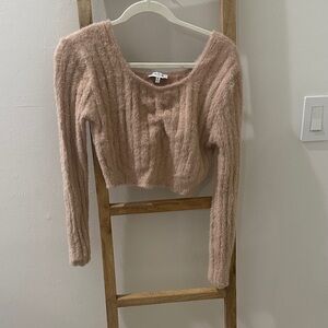 Elegant Scoop Neck Sweater in Soft Tan